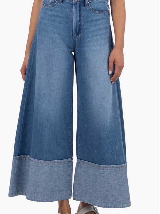 Kut from the Kloth Denim - Kut from the Kloth Two-Tone Blue Wide-Leg Denim Jeans